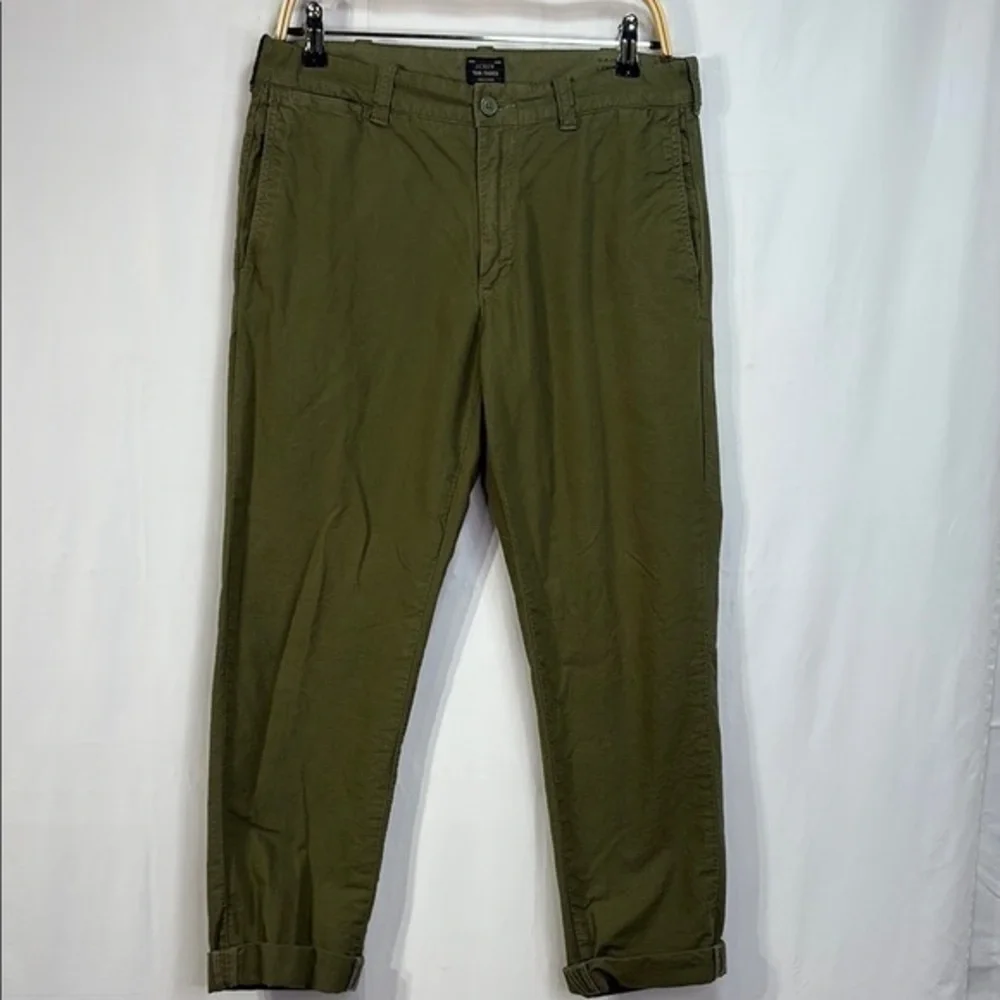 🦔 J.Crew Olive, cotton sun faded Chinos with Cuffs